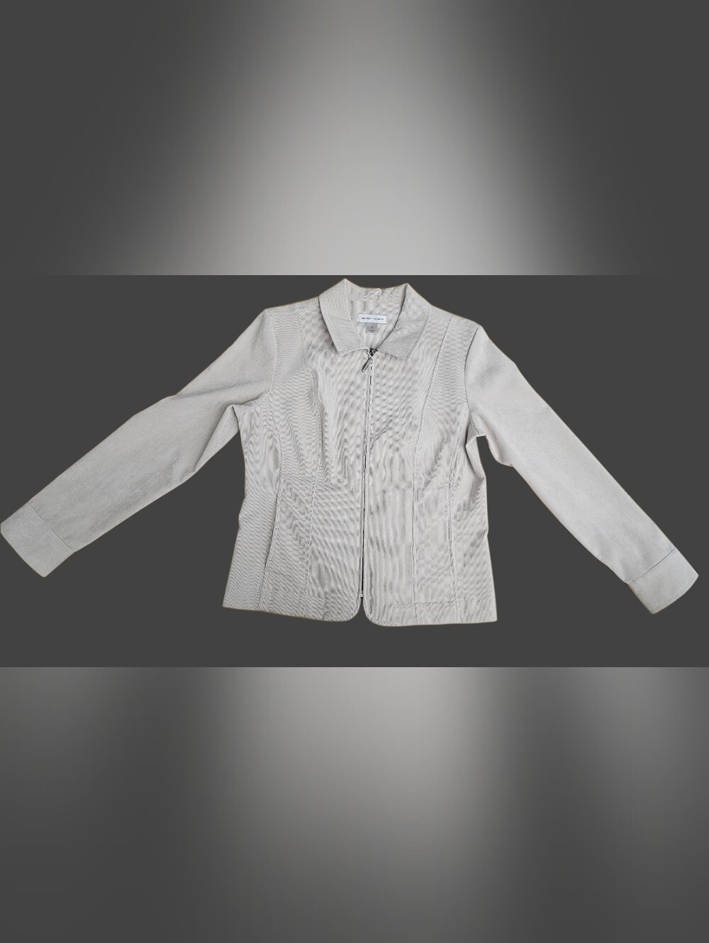 Christopher & Banks Light Grayish/tan Zip-Front Jacket
